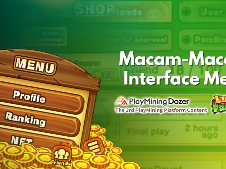 Interface Menu dalam permainan PlayMining Dozer “Lucky Farmer”